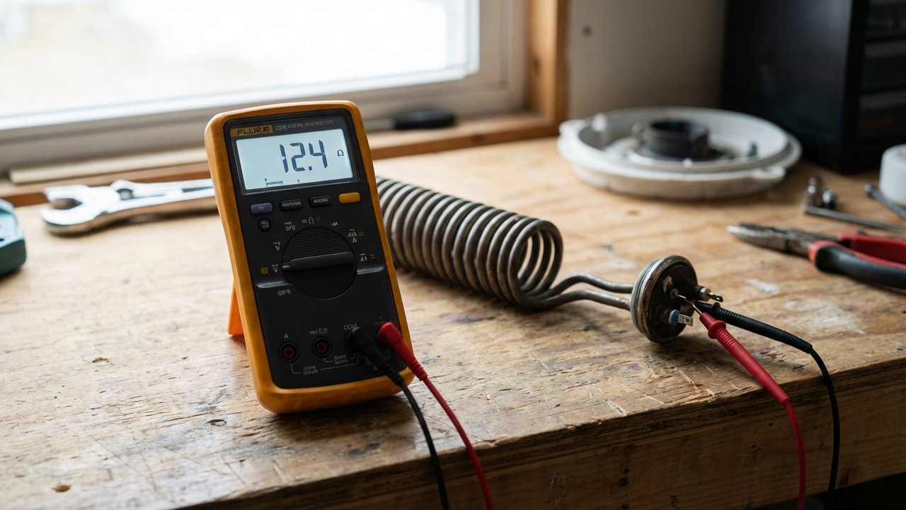 Lecture de la valeur de résistance sur l'écran d'un multimètre