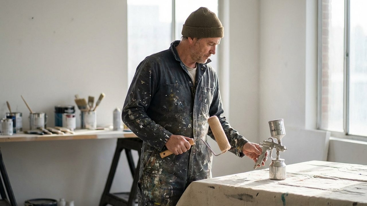 Choix entre un rouleau et un pistolet pour peindre