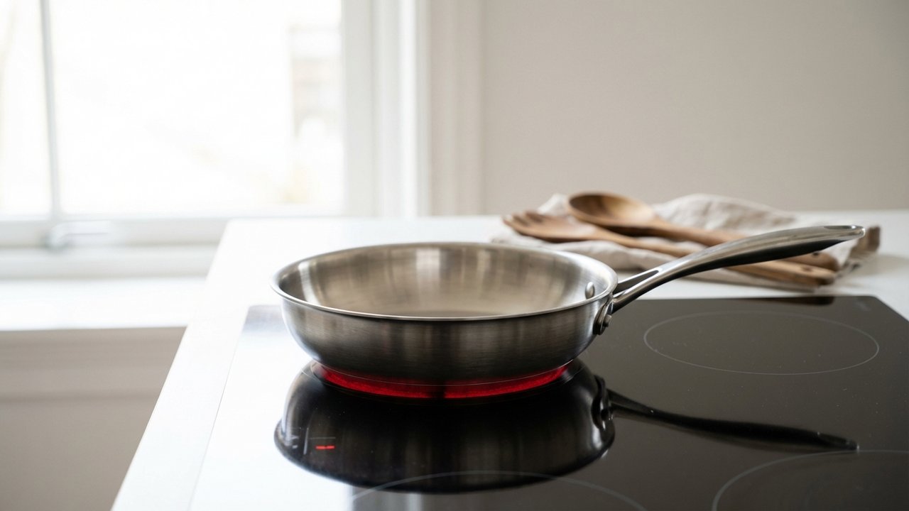 Poêle inox compatible induction avec fond magnétique