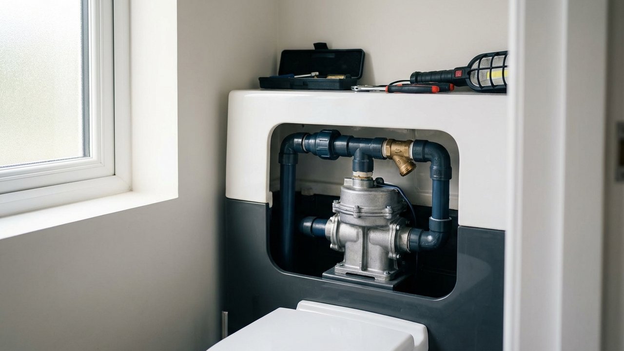 Pompe de relevage intégrée et clapet anti-retour du WC broyeur