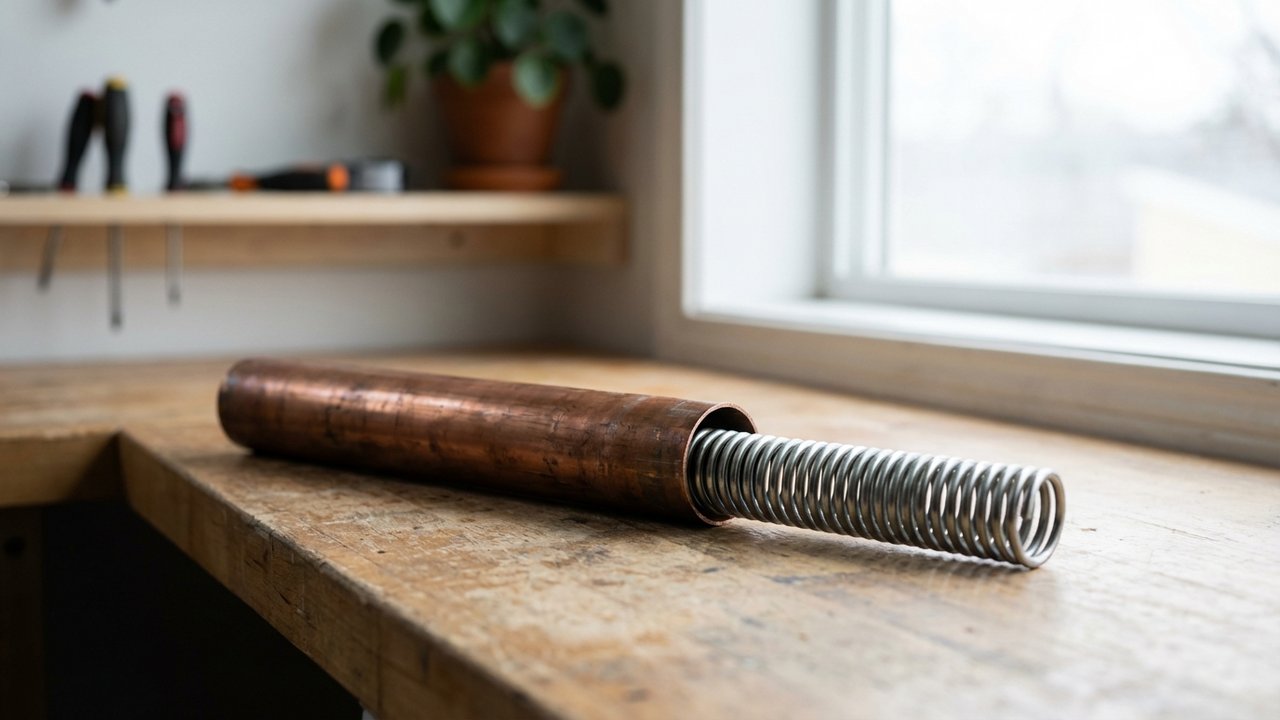 Ressort de cintrage pour plier un tuyau en cuivre