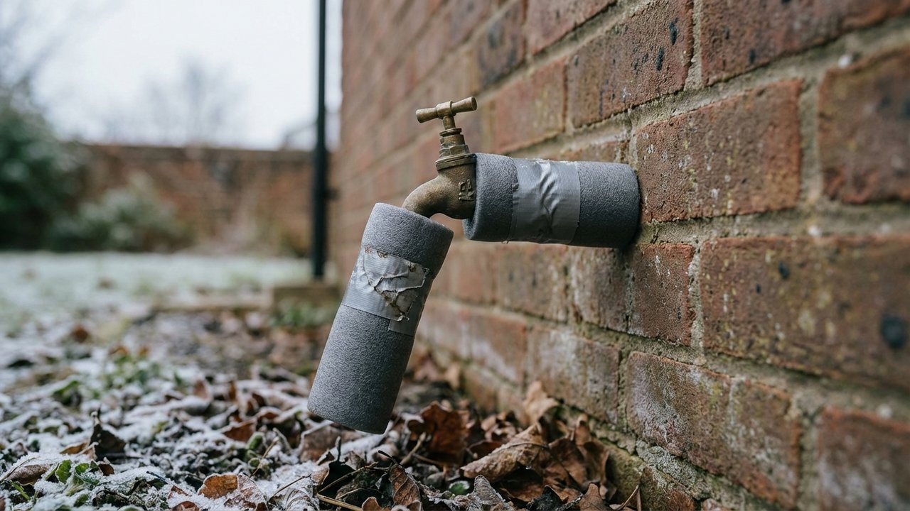 Robinet extérieur protégé du gel avec housse isolante