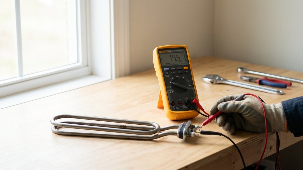 Test de la résistance d'un chauffe-eau avec un multimètre numérique