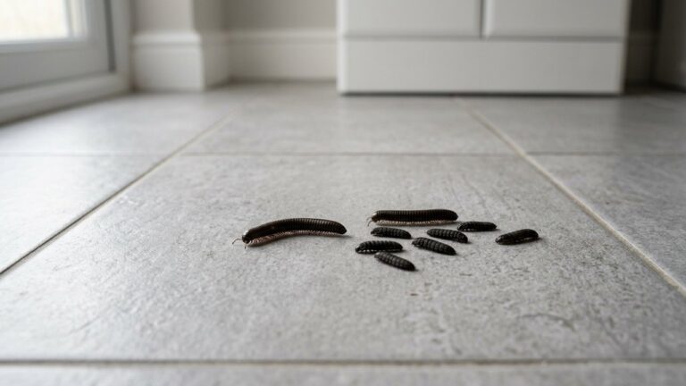 Larves noires et petits arthropodes identifiés dans une maison