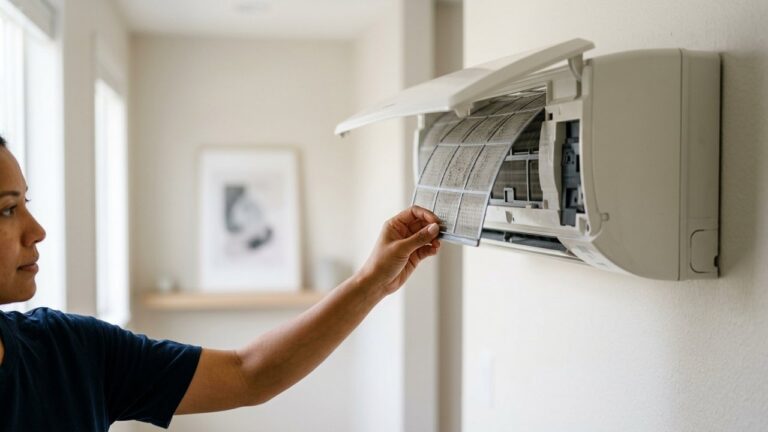 Nettoyage du filtre d'un climatiseur mural