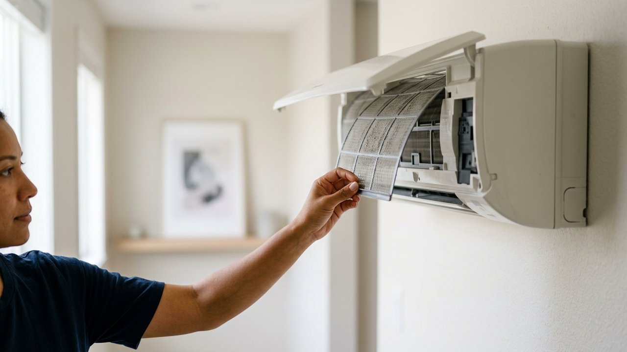 Nettoyage du filtre d'un climatiseur mural
