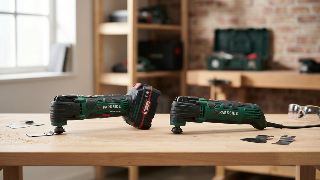 Comparaison entre l'outil multifonction Parkside sans fil 20V et filaire