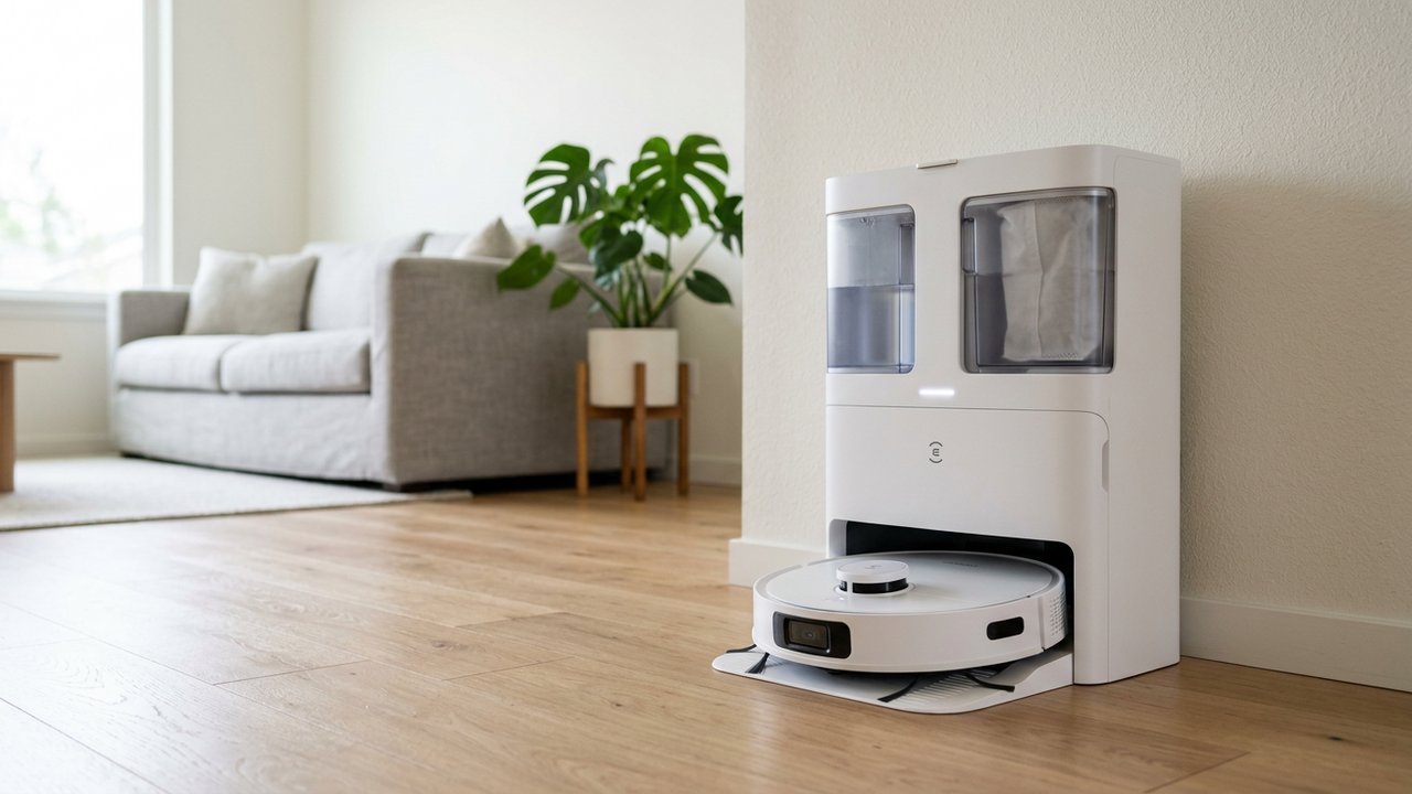 Station de recharge automatique pour aspirateur-laveur Ecovacs Omni