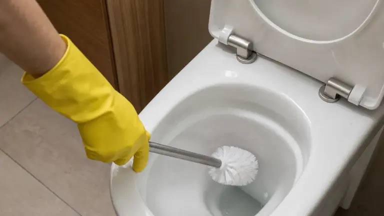 Nettoyer des toilettes avec une brosse WC