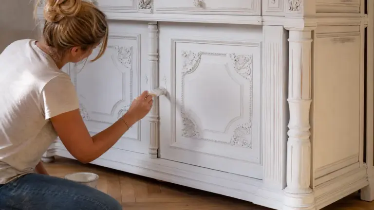 Relooking d'un buffet Henri II avec peinture claire
